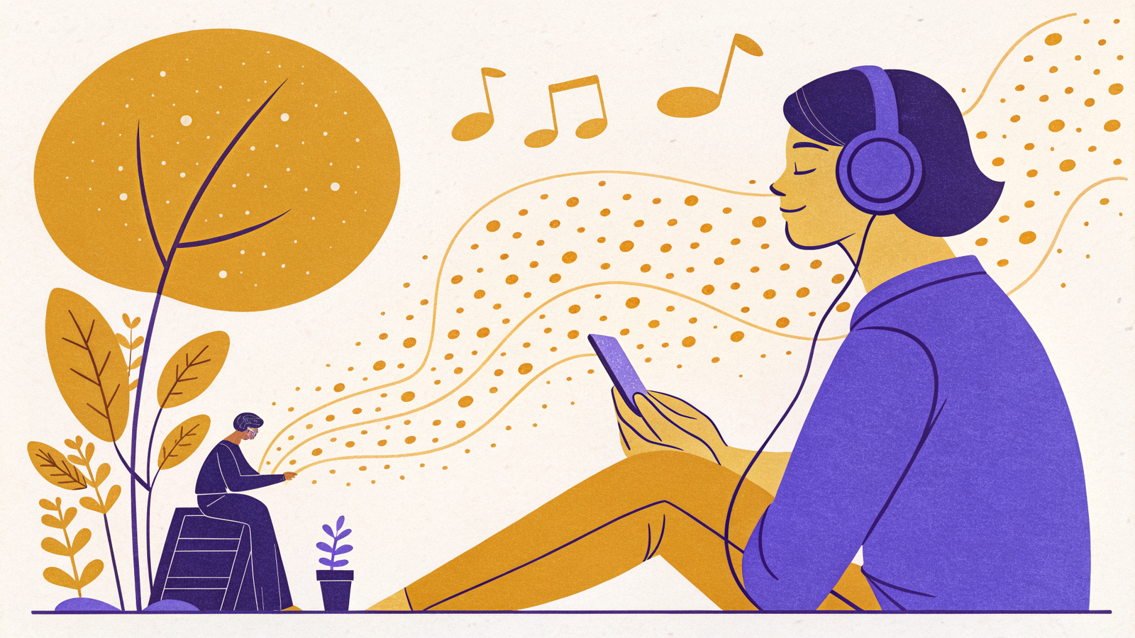 Illustration contrasting a stack of download file requests with a smaller group of verified human listeners, explaining downloads vs listeners in podcast analytics